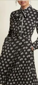 Modcloth Black and White Long Sleeve Dress